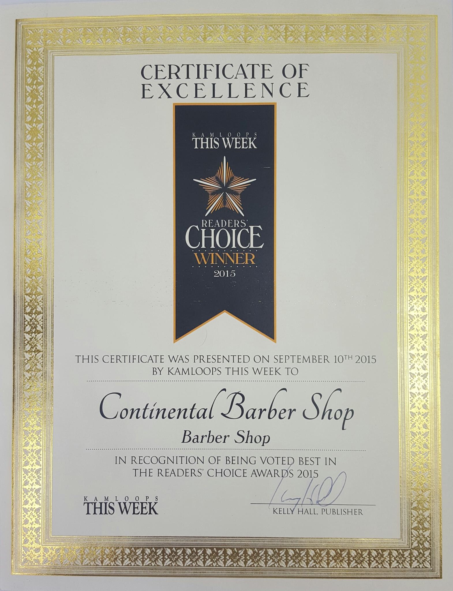 Continental Barber Shop Kamloops, BC Okanagan Local